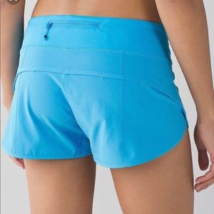 Light blue lululemon speed up shorts